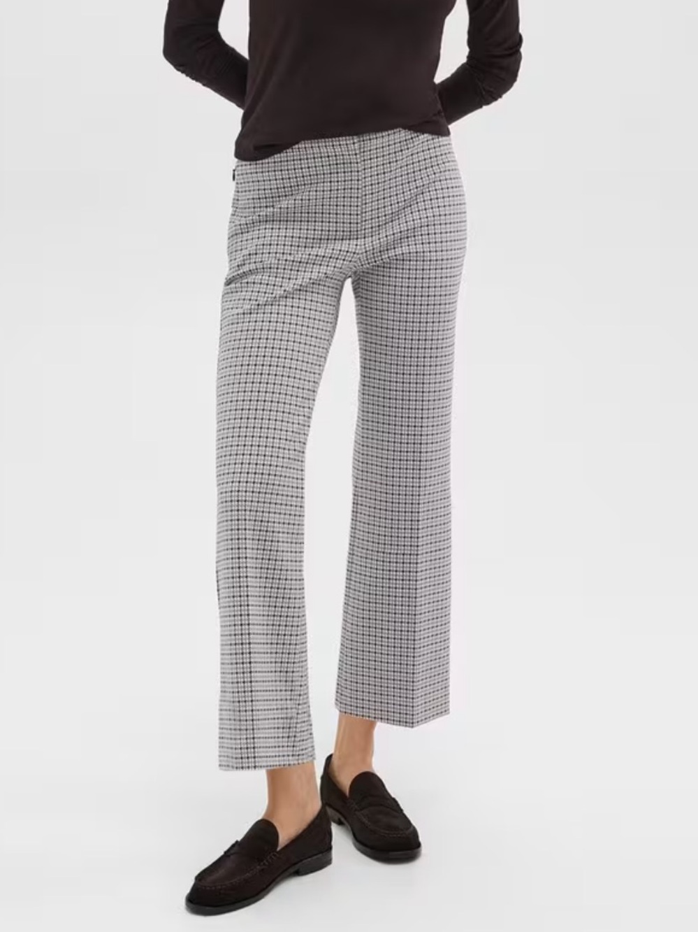 Theory Kick Pant in Stretch Houndstooth Knit Size 4